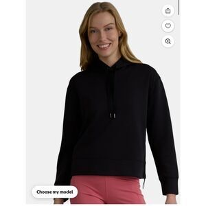 Avia Women's Knit Hoodie, Size XL, Black Soot